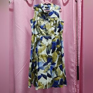 Jones New York Sage/Blue Maxi Dress Sz 14